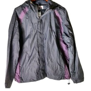 Coleman L XL Gray Purple Windbreaker Rain Jacket
